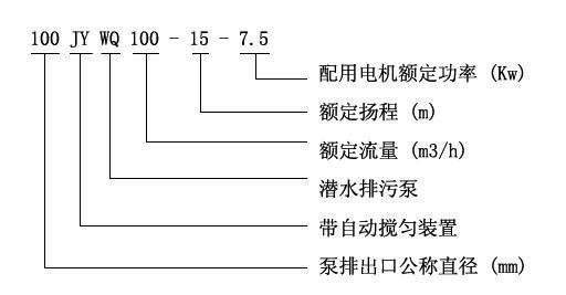 JYWQ自動(dòng)攪勻潛水排污泵型號(hào)意義