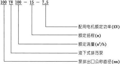 YW型液下排污泵型號(hào)意義