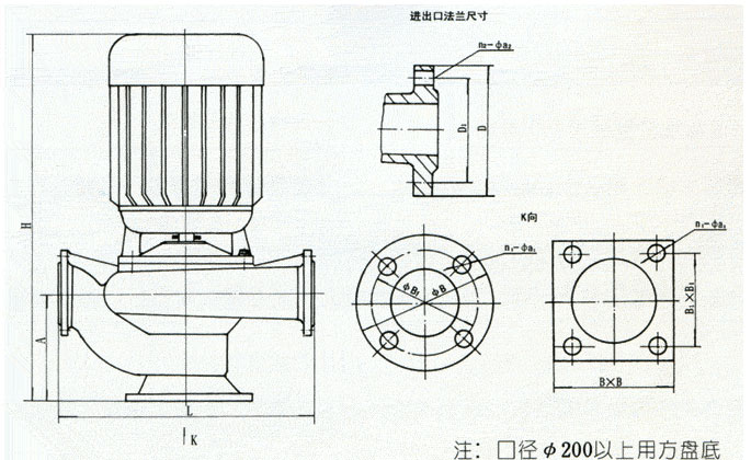 GW管道排污泵安裝尺寸圖