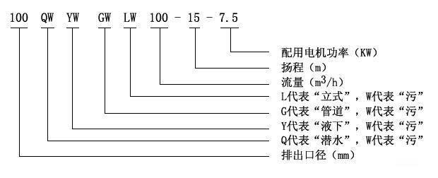 QW移動(dòng)式無堵塞潛水排污泵型號(hào)意義