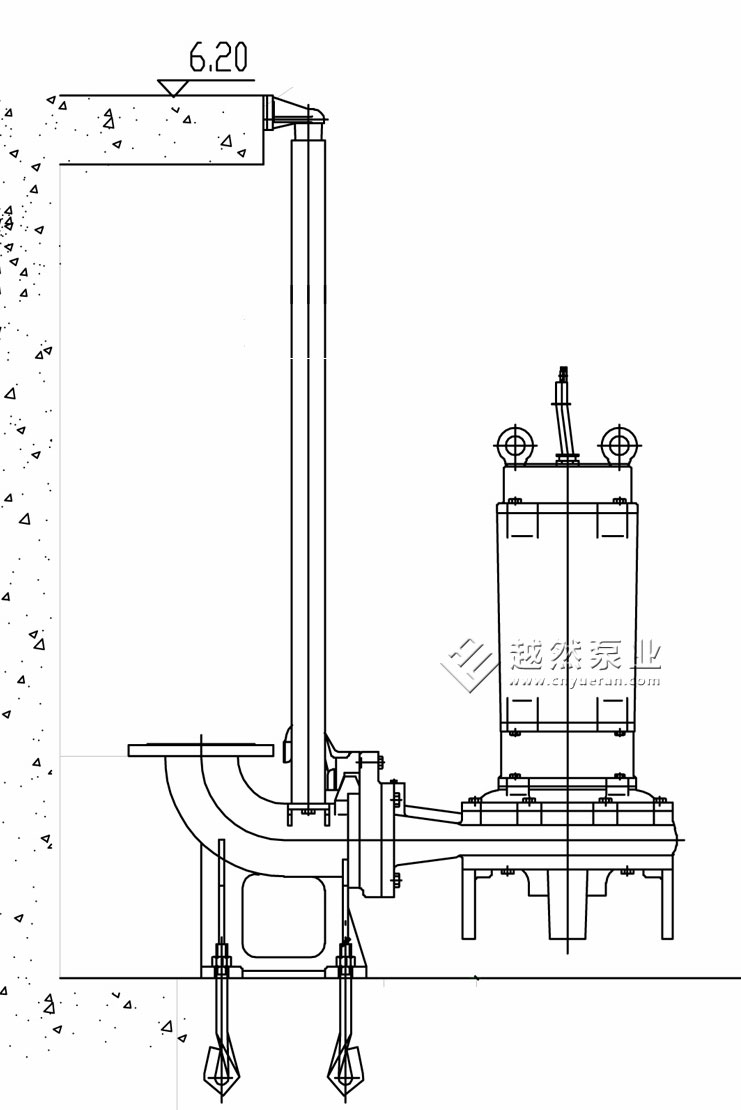 潛水排污泵工程CAD安裝圖